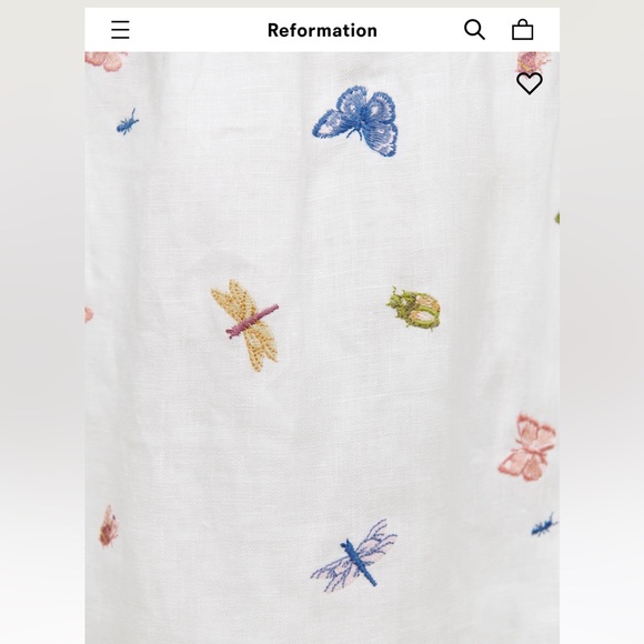 NWT Reformation Printed Linen Mini - Picture 3 of 3